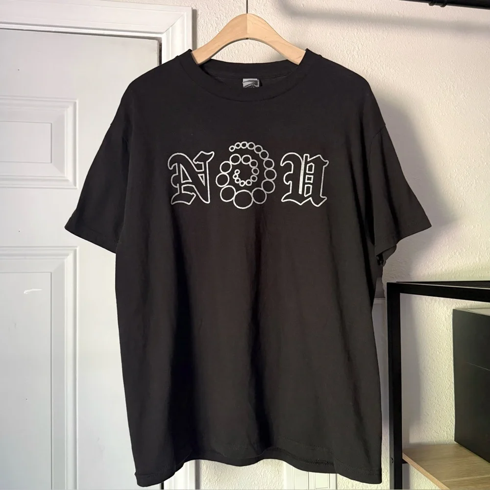 nothingusual‎ black logo text crew neck short sleeve cotton tee t-shirt
